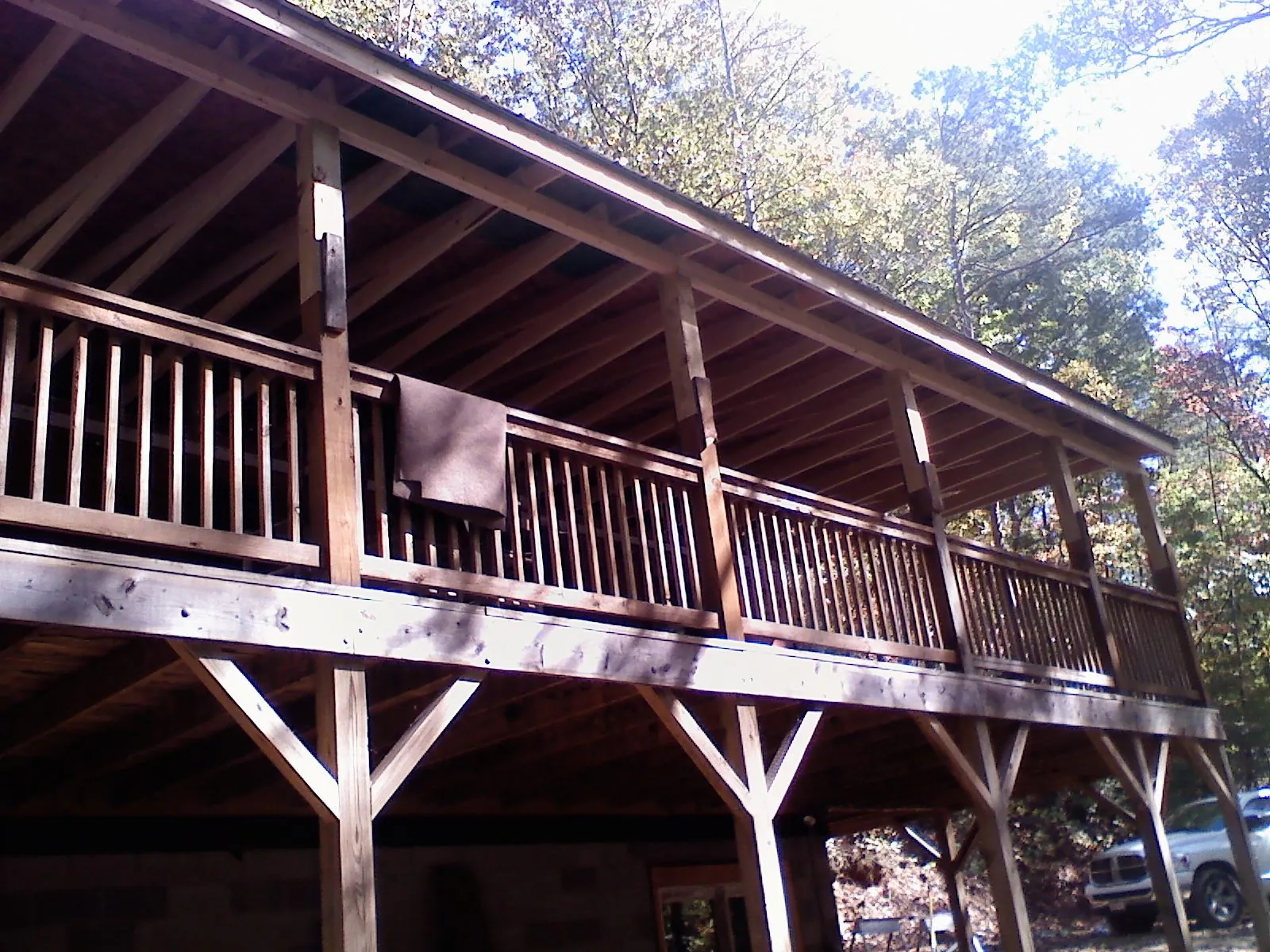 Timber framing under a new elevated porch and deck — Roof Leak Repair in Fort Leavenworth by Roofing Brothers